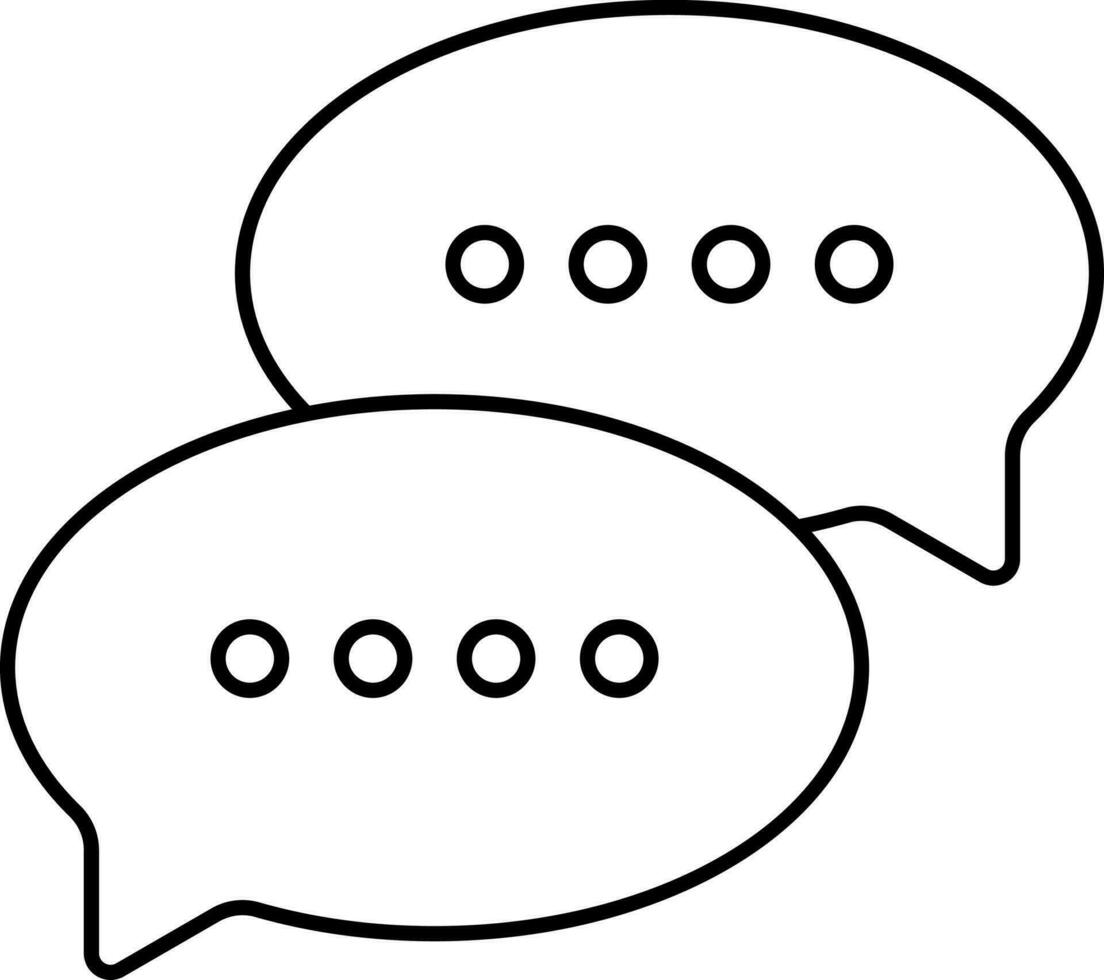 Speech Bubble Icon In Black Outline. vector