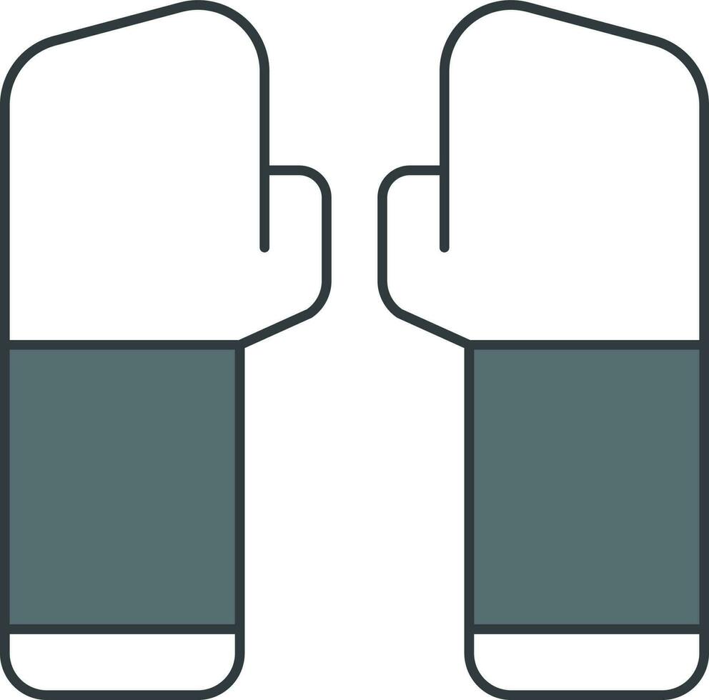 Hand Raised Icon In White And Gray Color. vector