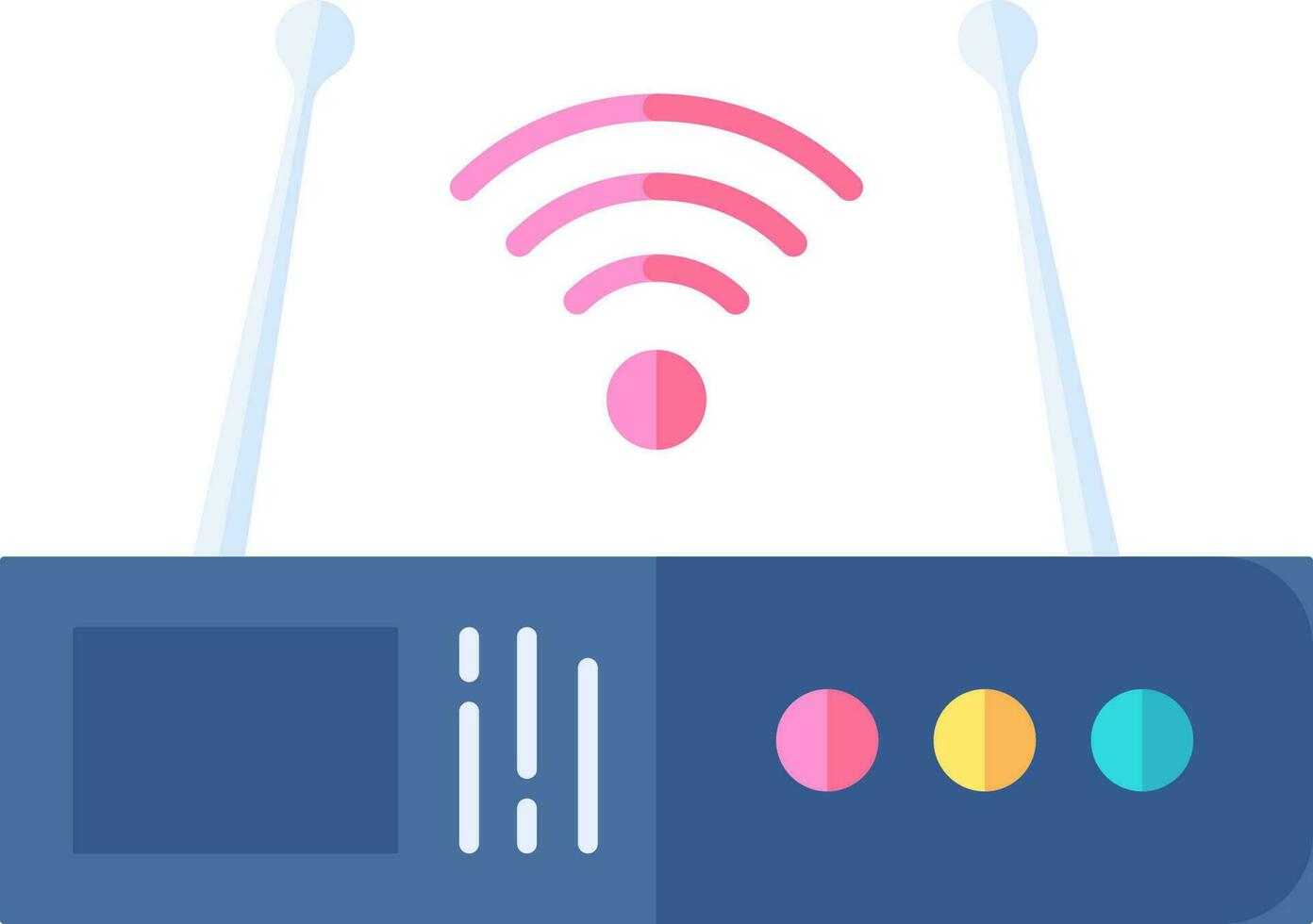 Wireless Router Icon In Blue Color.. vector