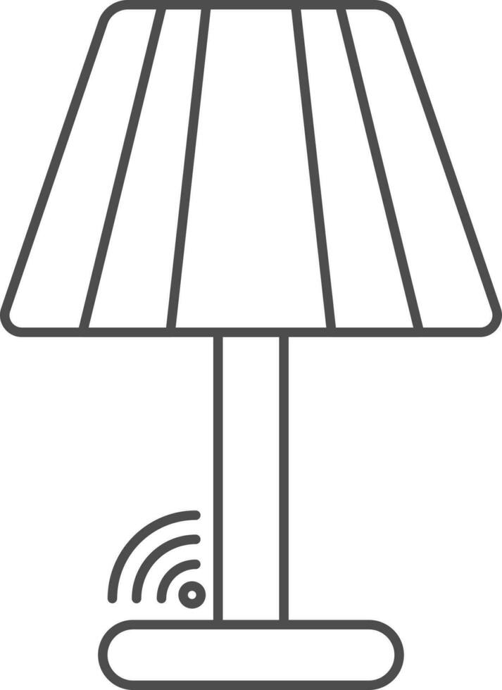Table Lamp Icon In Black Line Art. vector