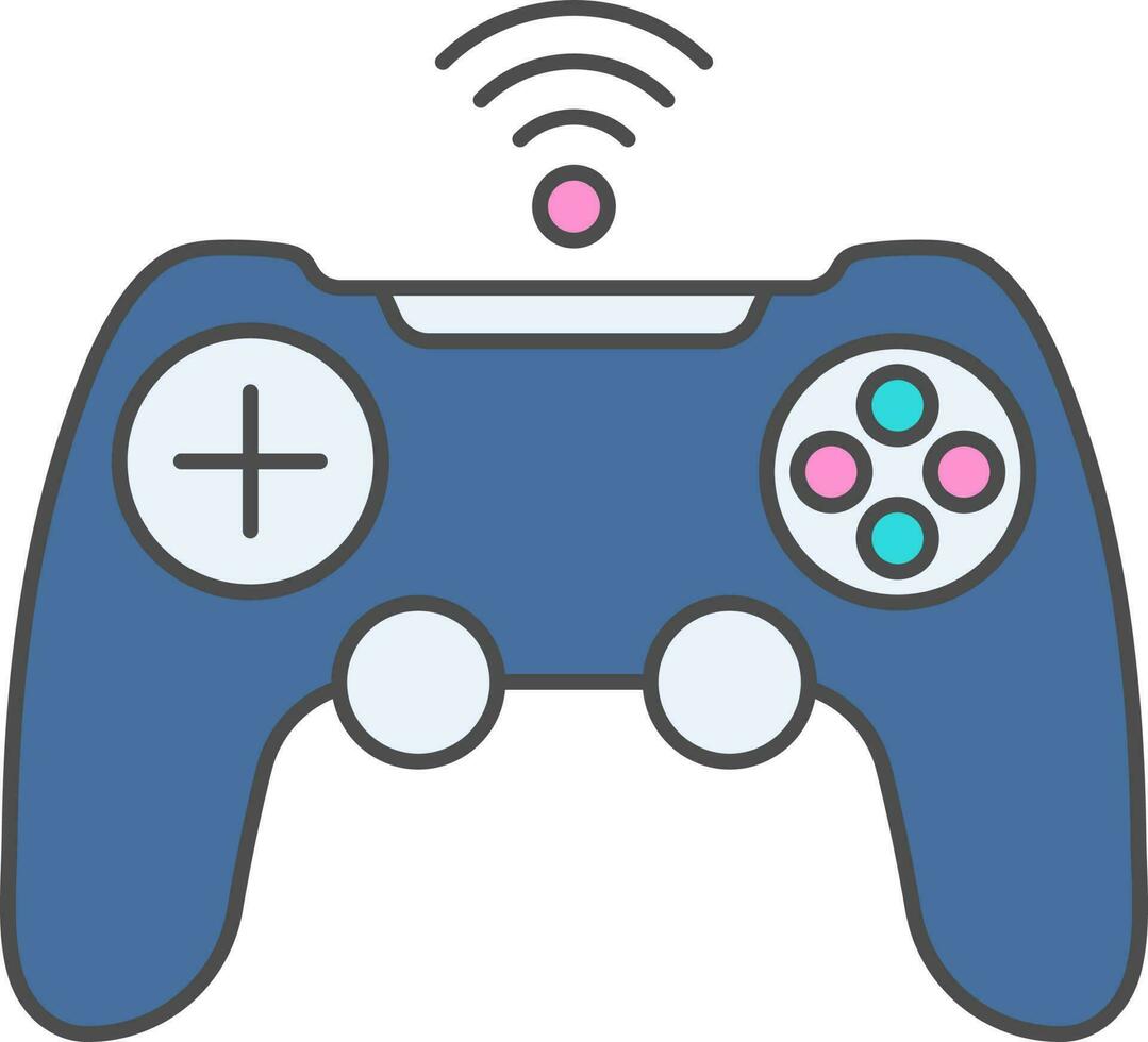 Game Controller Icon In Blue Color. vector