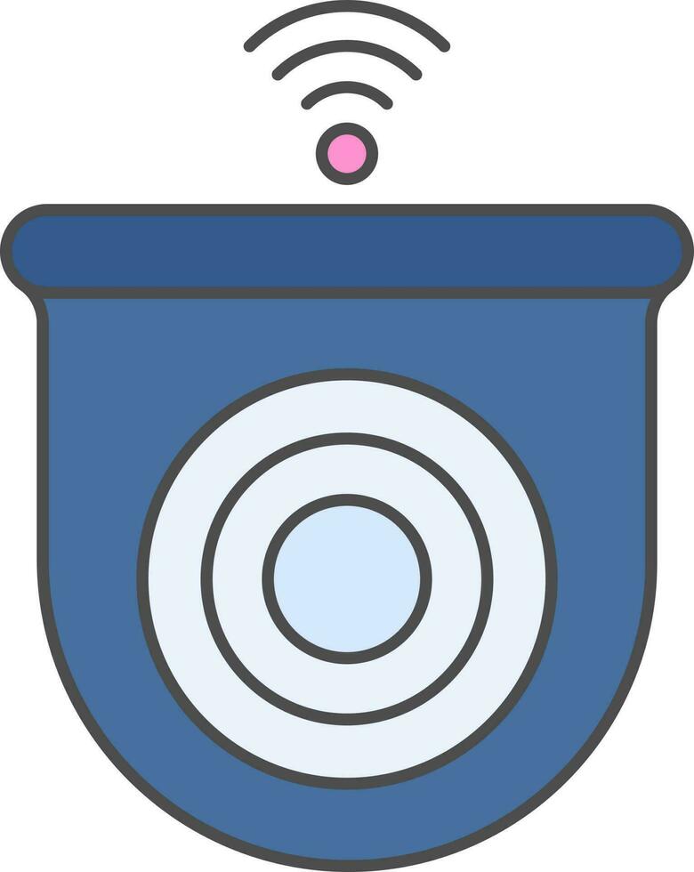 cctv cámara icono en azul color. vector