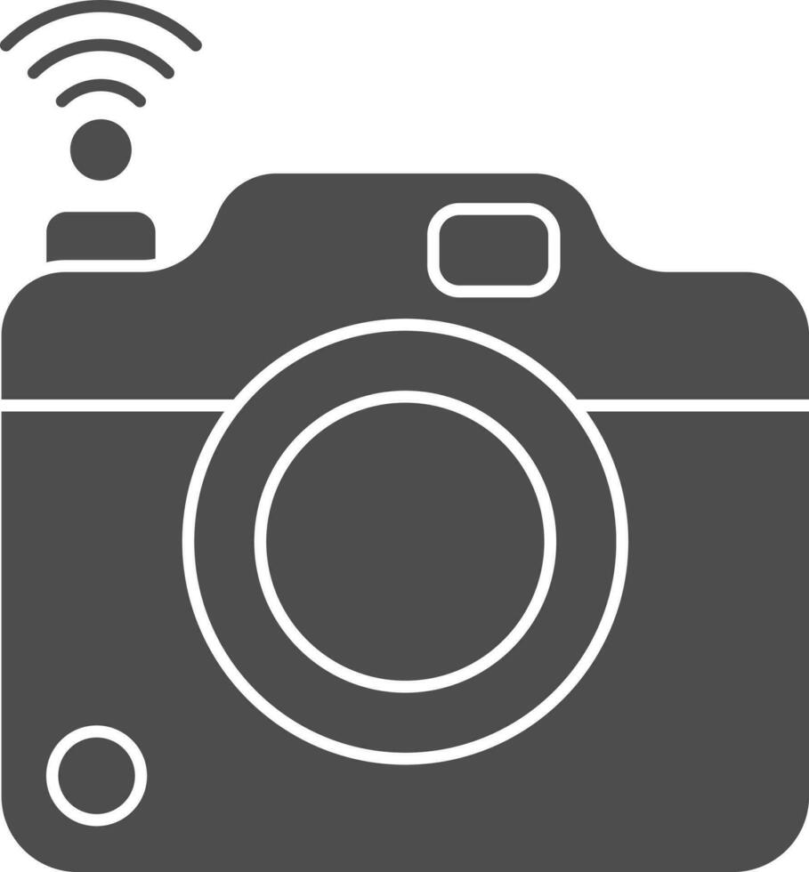 Illustration of Camera Icon In Gray And White Color. vector