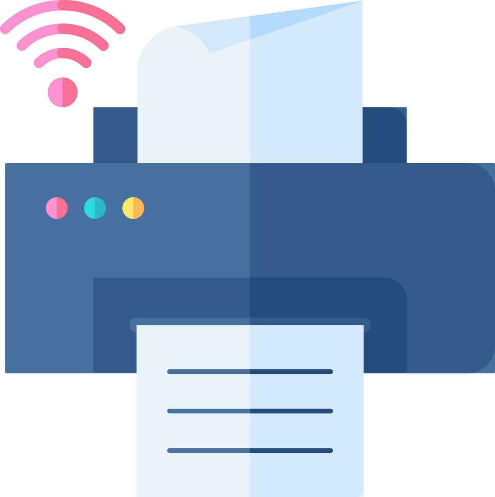 Printer Icon In Blue Color. vector