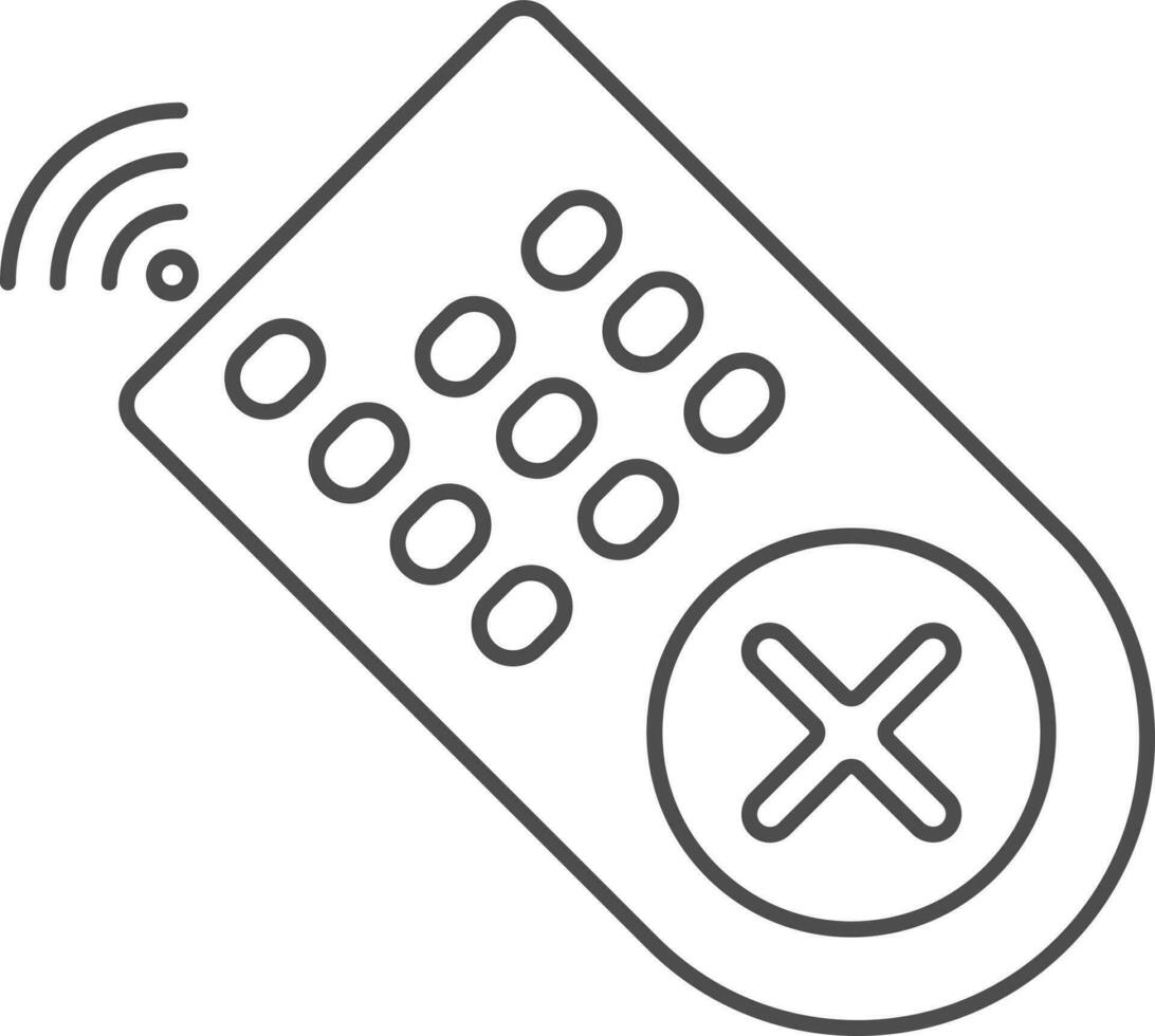 Android Remote Icon In Black Line Art. vector