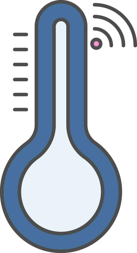 Thermometer Icon In Blue Color. vector