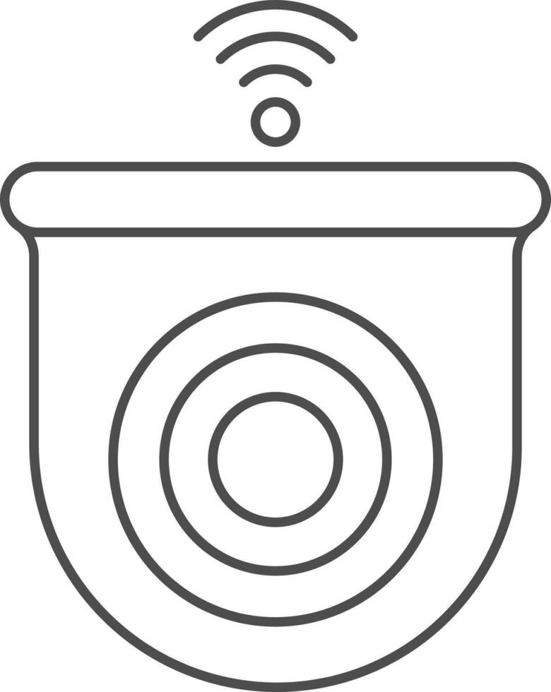 CCTV Camera Icon In Black Outline. vector