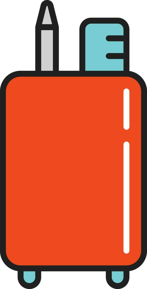 Flat Style Pencil Stand Colorful Icon. vector