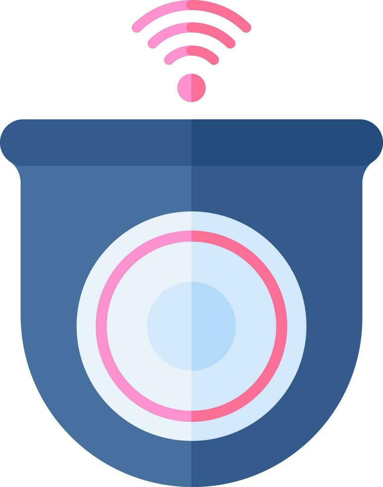 CCTV Camera Icon In Blue And Pink Color. vector