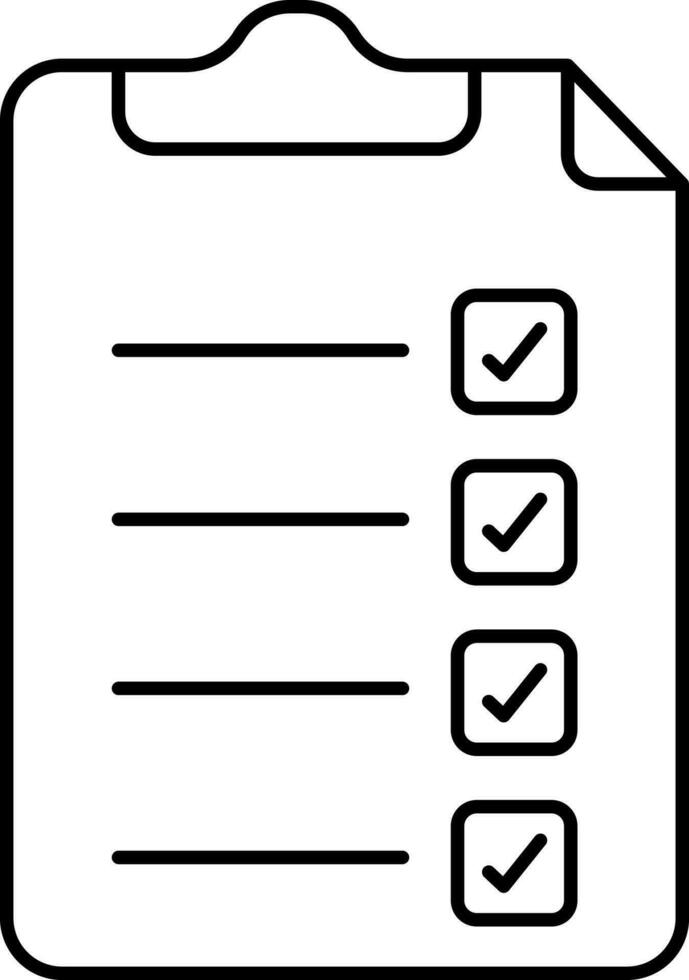 Checklist Icon In Line Art. vector