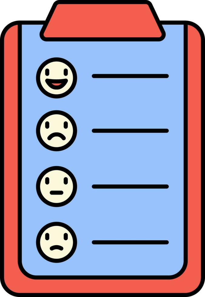 Customer Feedback List Colorful Icon Or Symbol. vector
