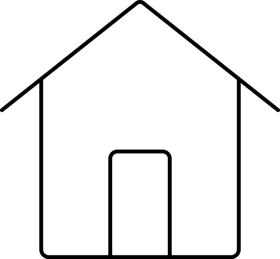 House Icon In Black Line Art. vector