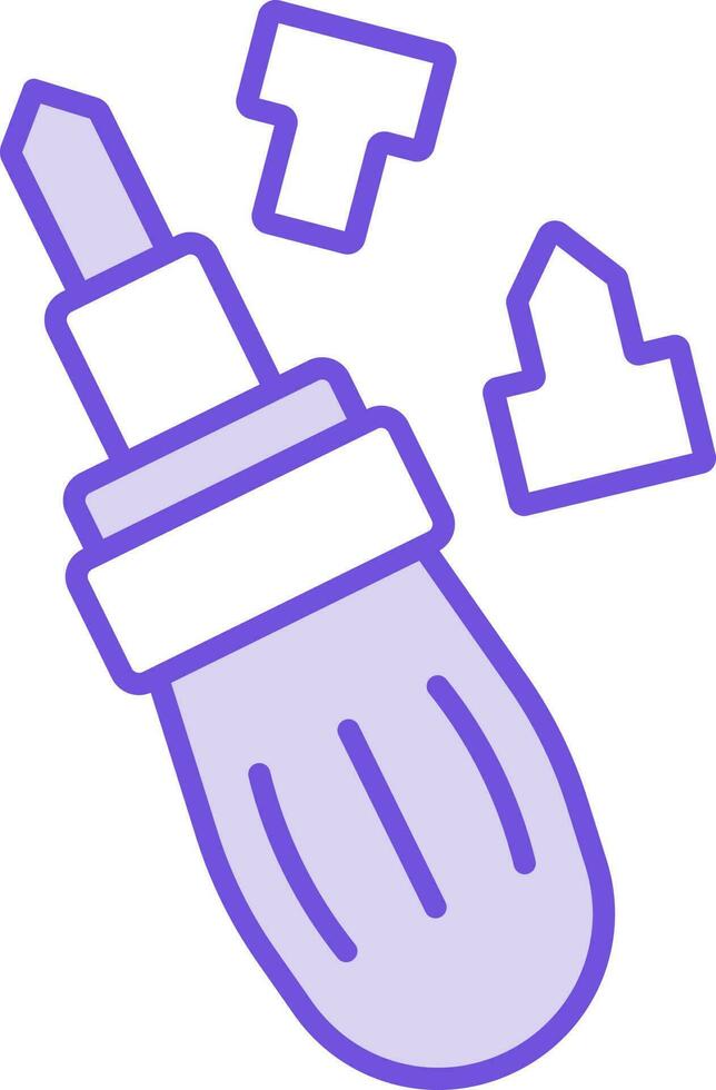 Screwdriver Icon In Purple And White Color. vector