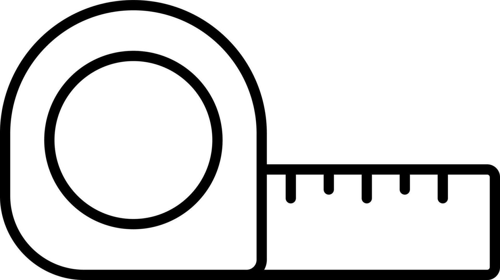 Measure Tape Icon In Black Line Art. vector