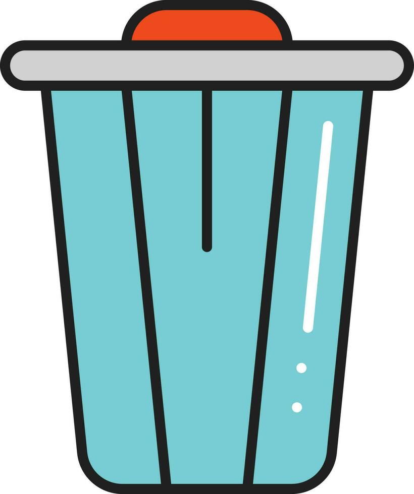 Colorful Dustbin Icon In Flat Style. vector