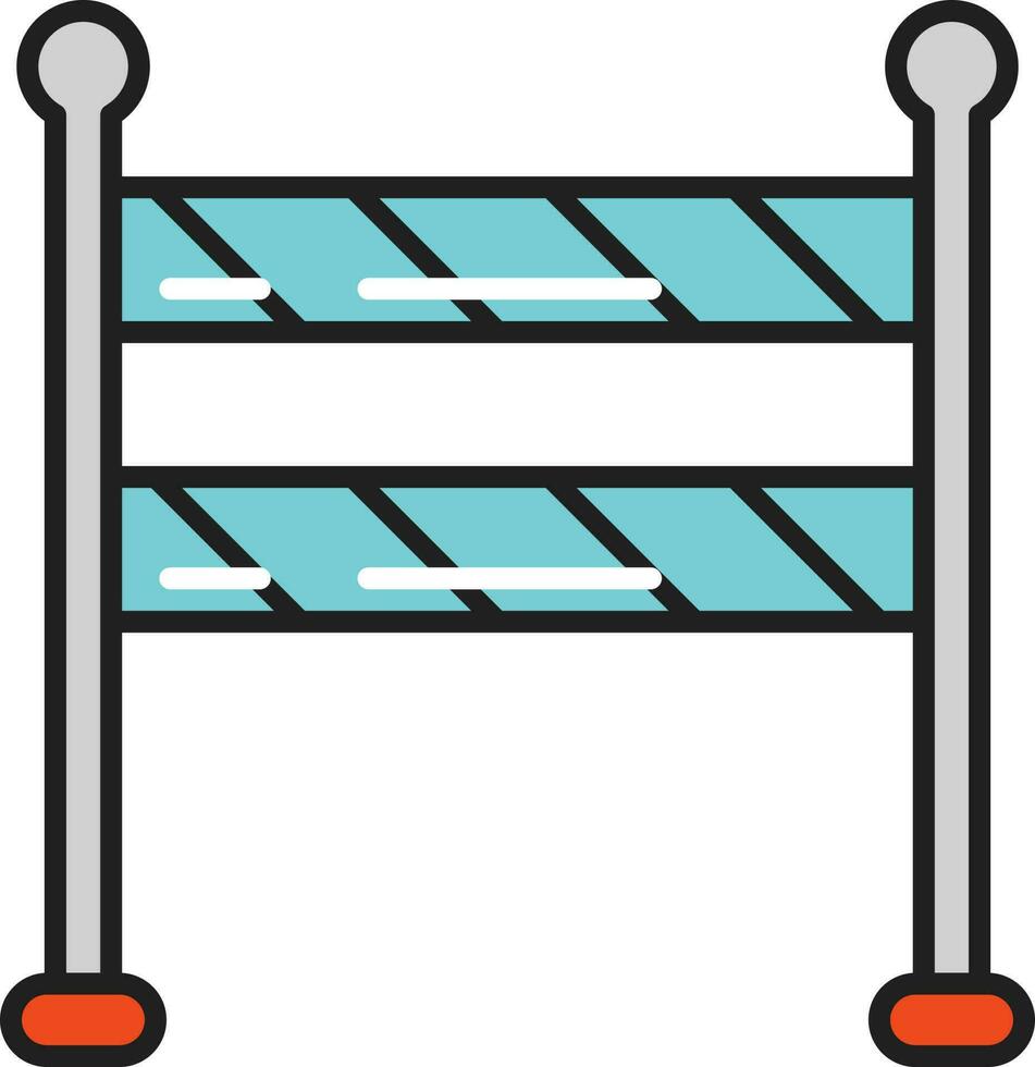 Blue And Grey Barrier Icon In Flat Style. vector