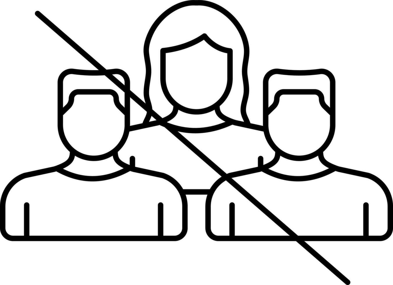 No Crowd Icon Or Symbol In Thin Line. vector