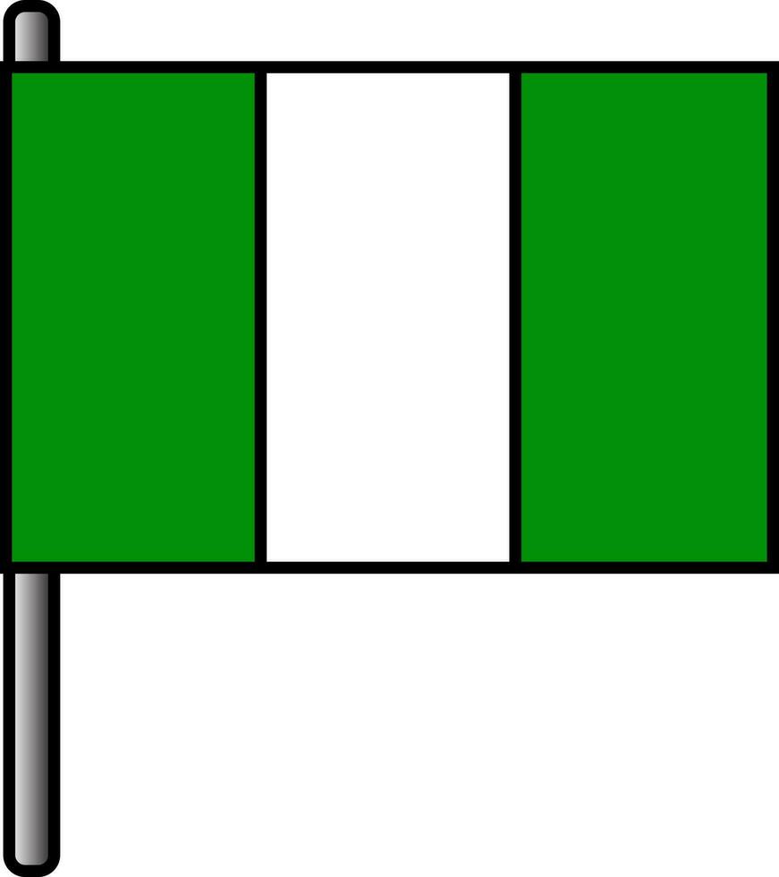 Nigeria Flag Icon In Flat Style. vector