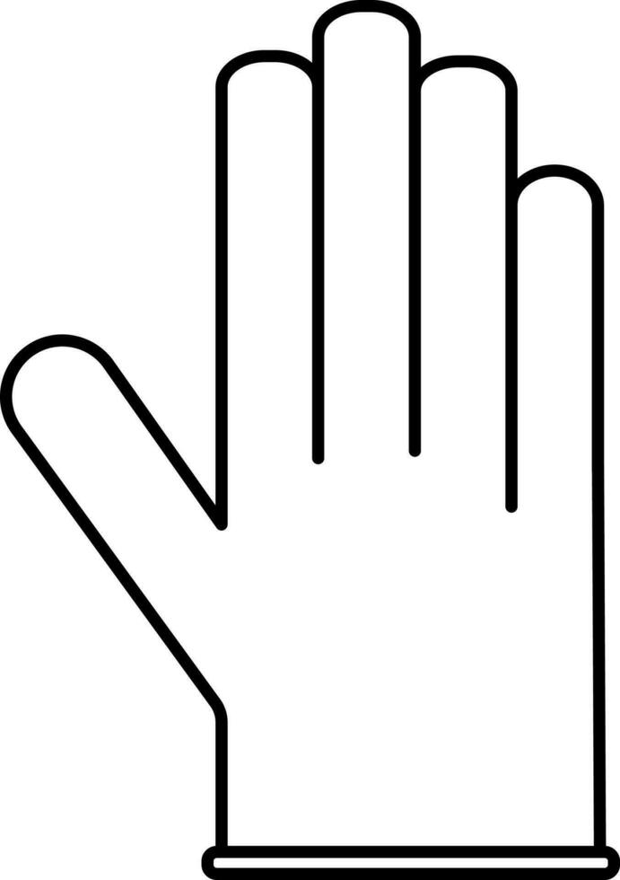 Vector Illustration of Glove Icon in Thin Line Art.