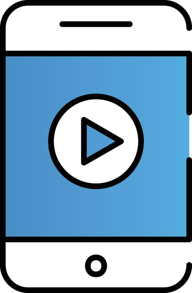Video Play In Smartphone Icon. vector
