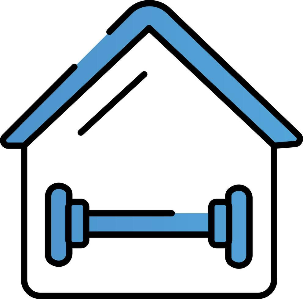 GYM Or Fitness Center Icon In  Blue And White Color. vector