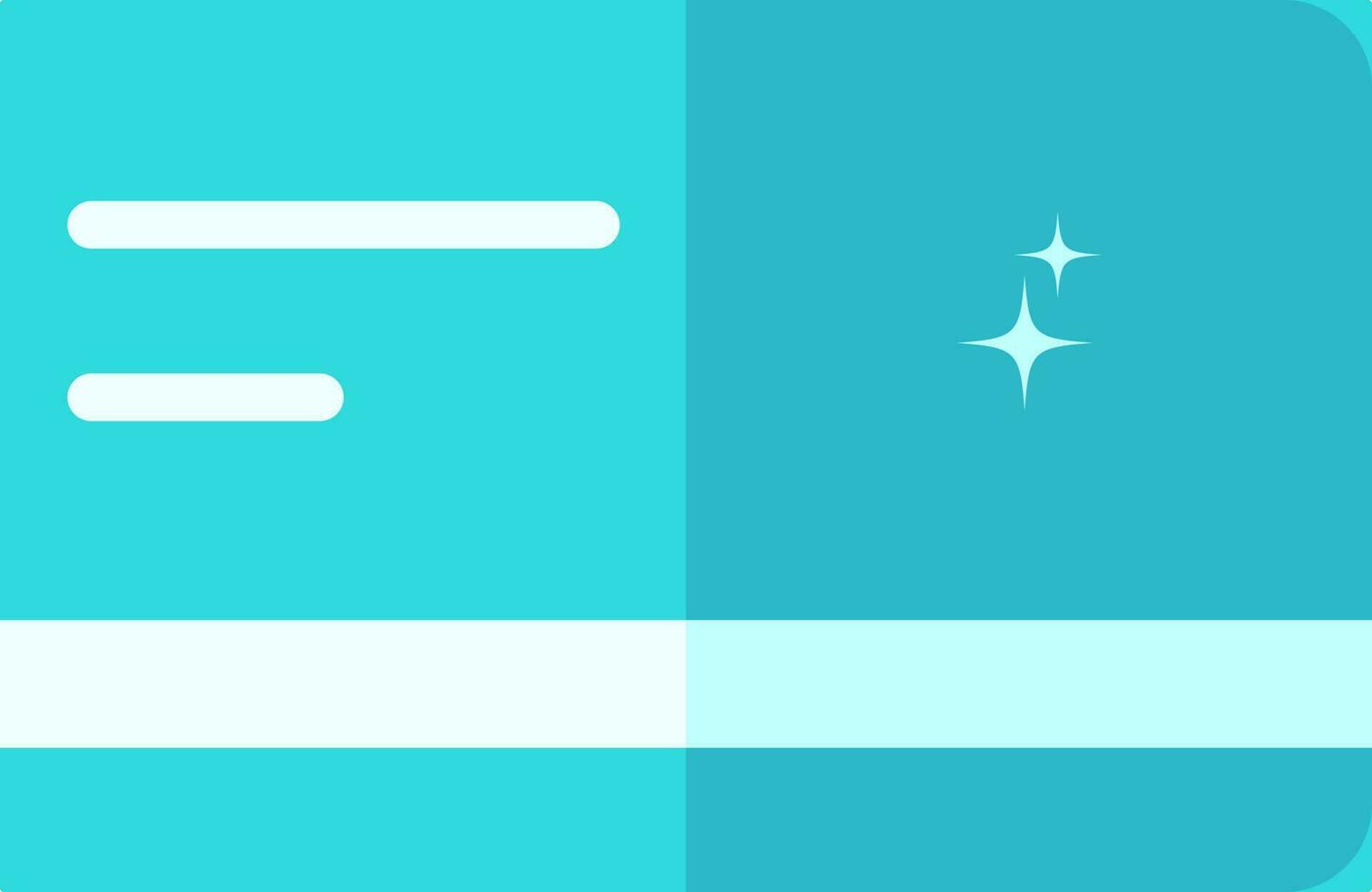 Illustration Of Payment Card Icon In Cyan Color. vector