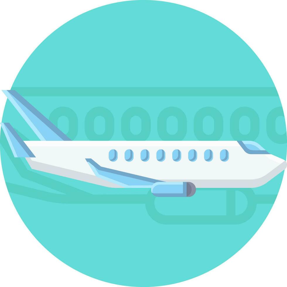 Airplane Icon On Blue Background. vector