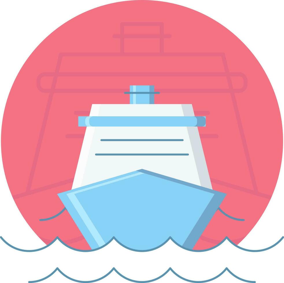 Ship Icon on Pink Background. vector