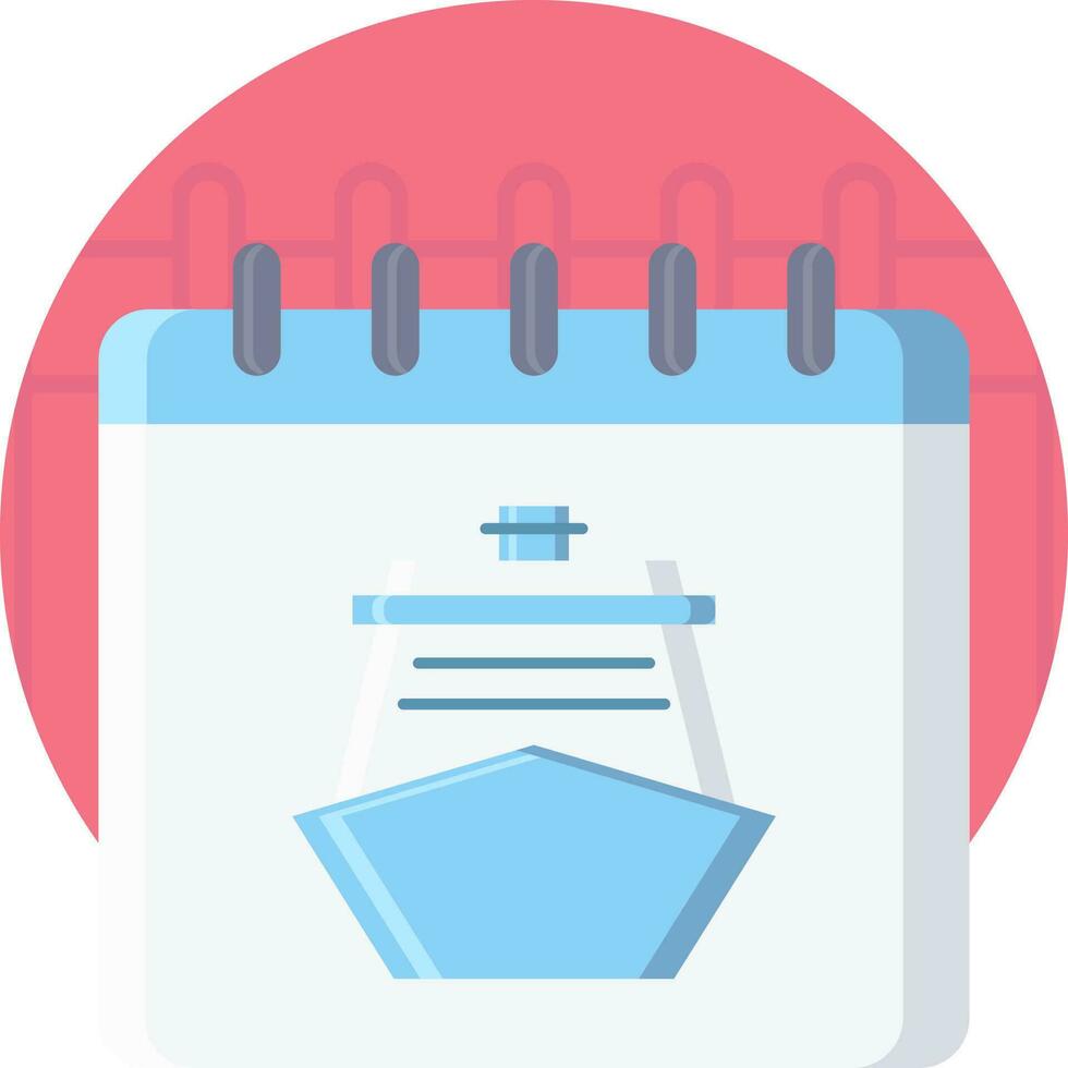 Cruise Calendar Icon On Pink Background. vector