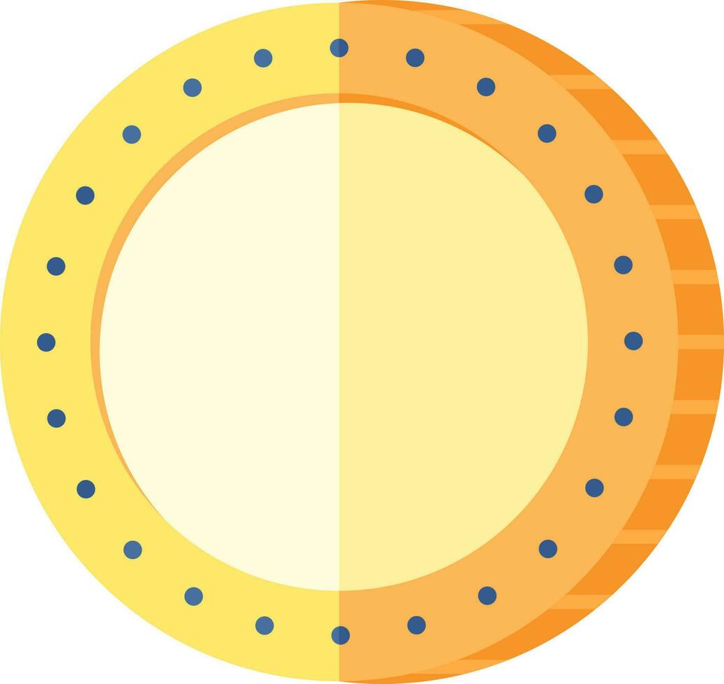 ilustración de moneda icono o símbolo en amarillo y azul color. vector