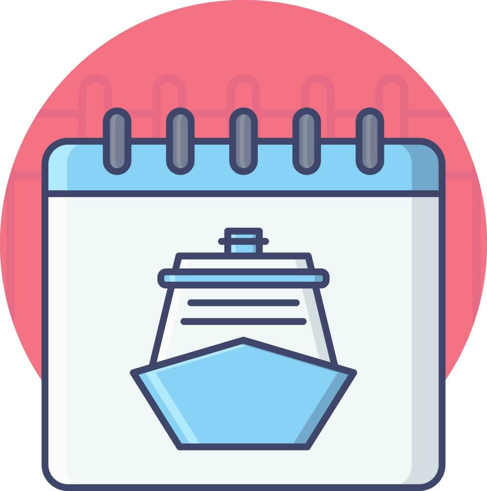 Cruise Calendar Icon On Pink Background. vector