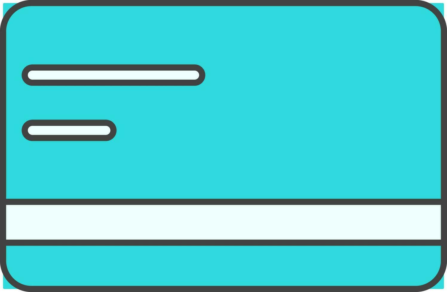 Illustration Of Payment Card Icon In Cyan Color. vector