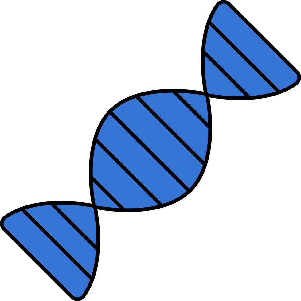 Blue DNA Structure Icon Or Symbol On White Background. vector