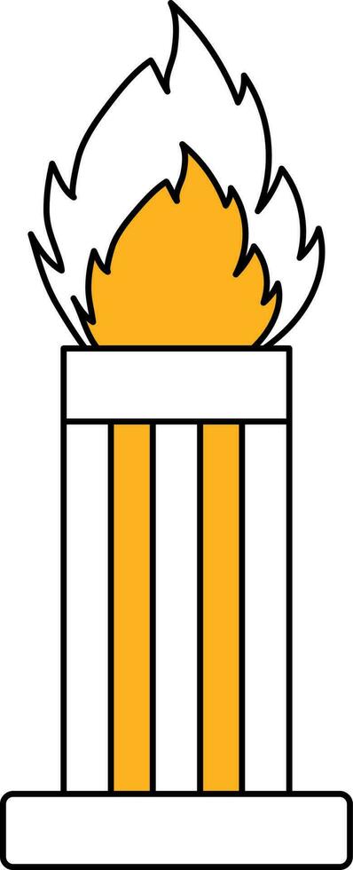 amarillo y blanco ardiente Fuegos artificiales bomba icono. vector