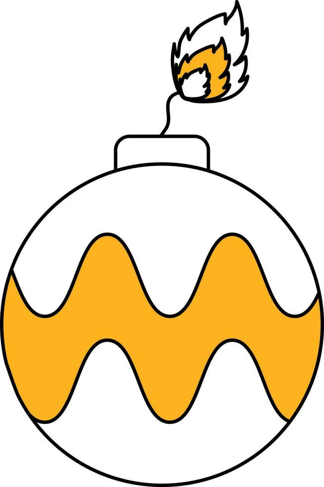 ilustración de bomba icono en amarillo y blanco color. vector