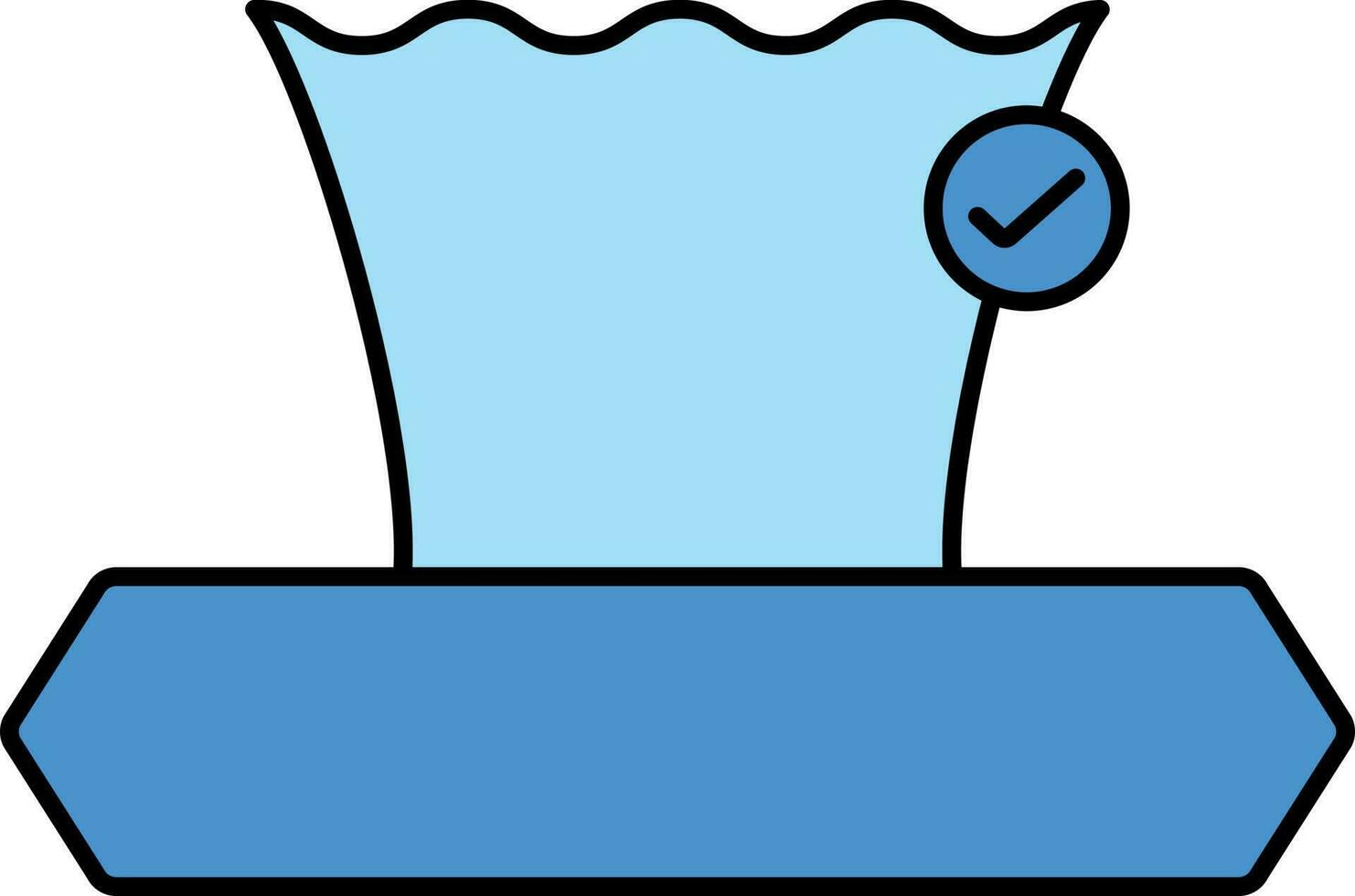 Check Tissue Box Icon In Blue Color. vector