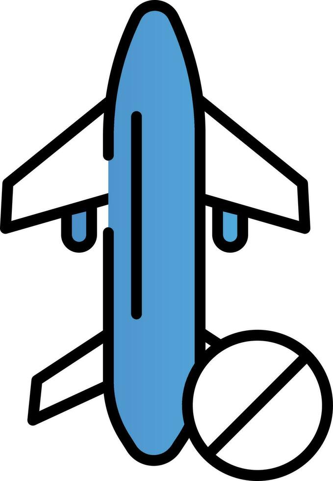 No Travelling Icon In Blue And White Color. vector