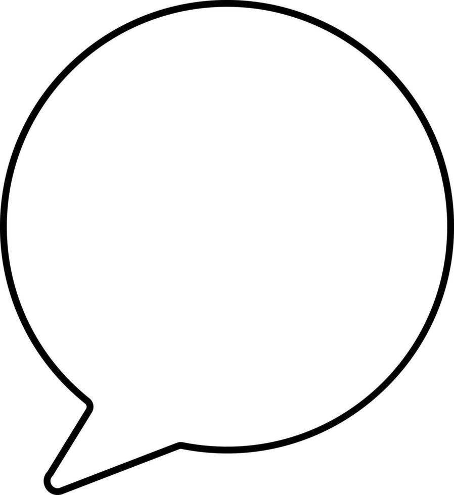 Blank Speech Bubble Icon In Black Outline. vector