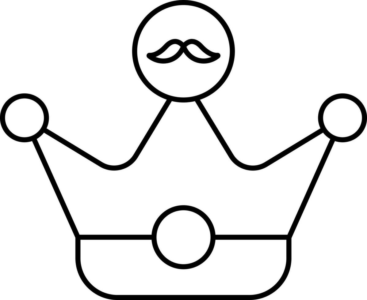 Best Dad Crown Icon In Black Line Art. vector