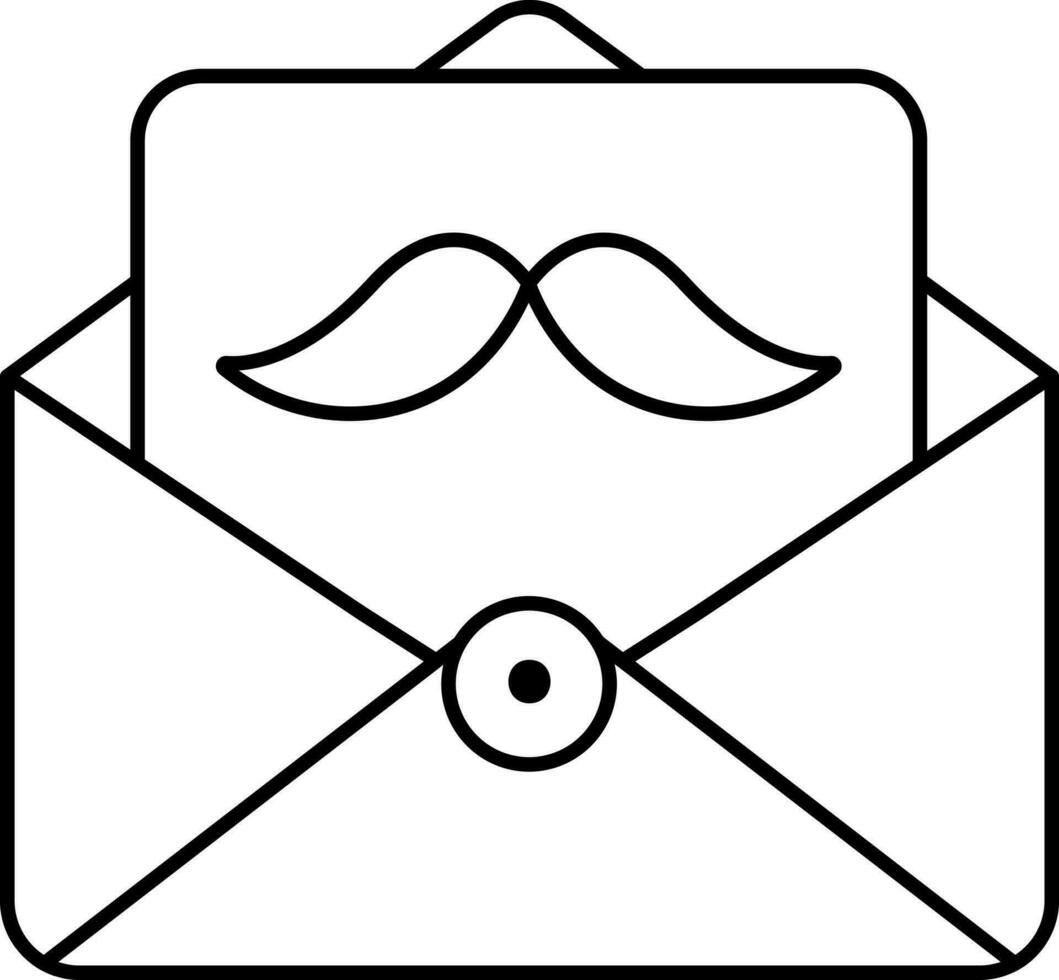 Fathers Day Greeting Card With Envelope Icon In Line Art. vector