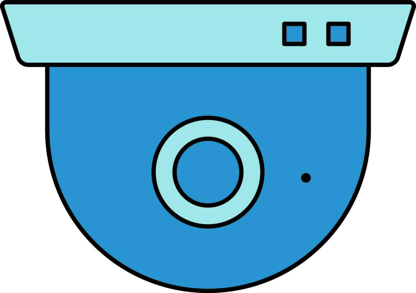 CCTV Camera Icon In Blue Color. vector