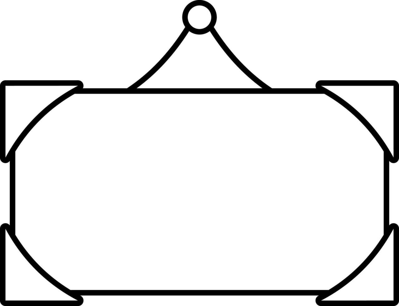 Hanging Blank Board Thin Line Art Icon. vector
