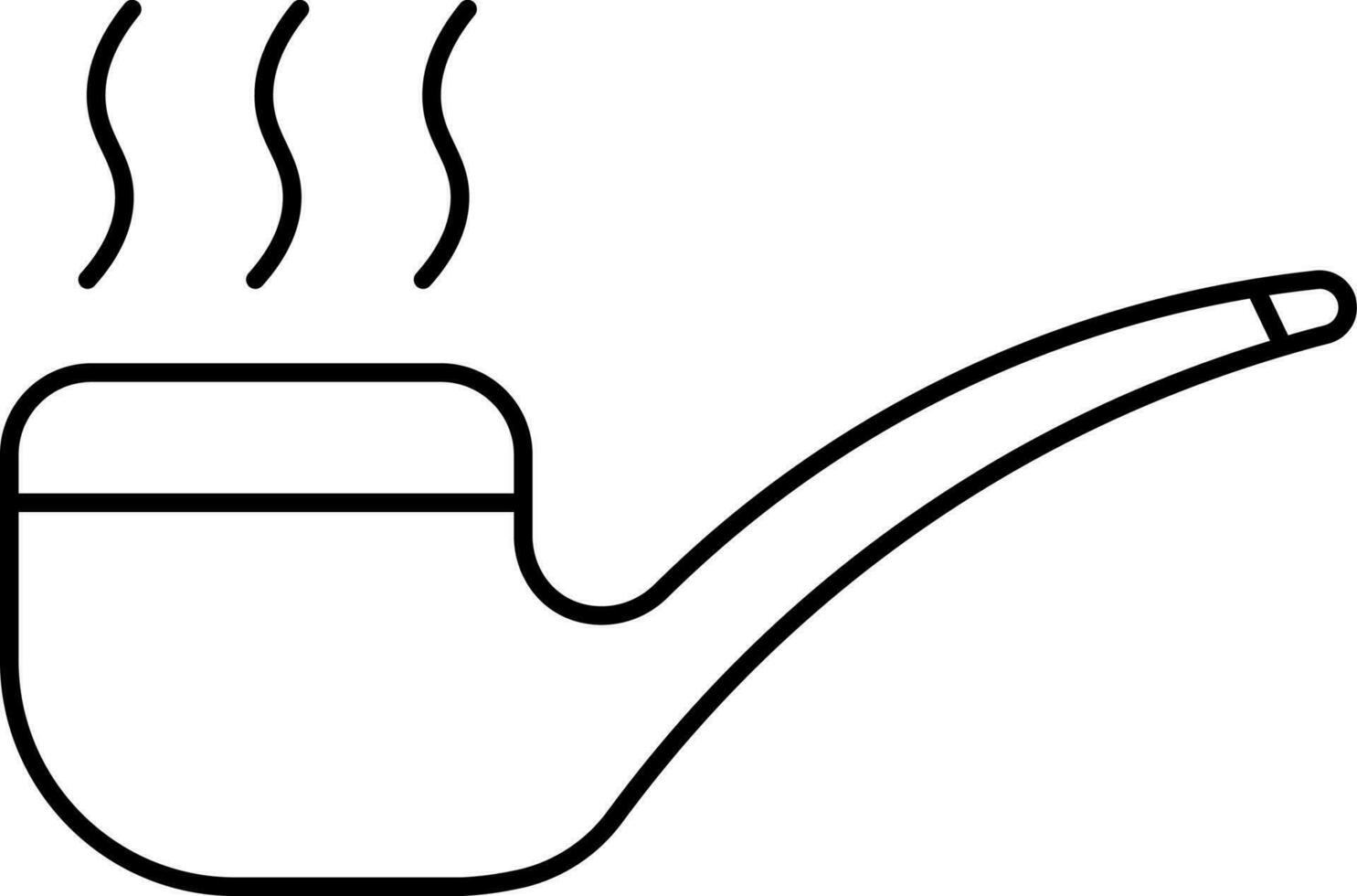 Smoking Pipe Icon In Black Outline. vector