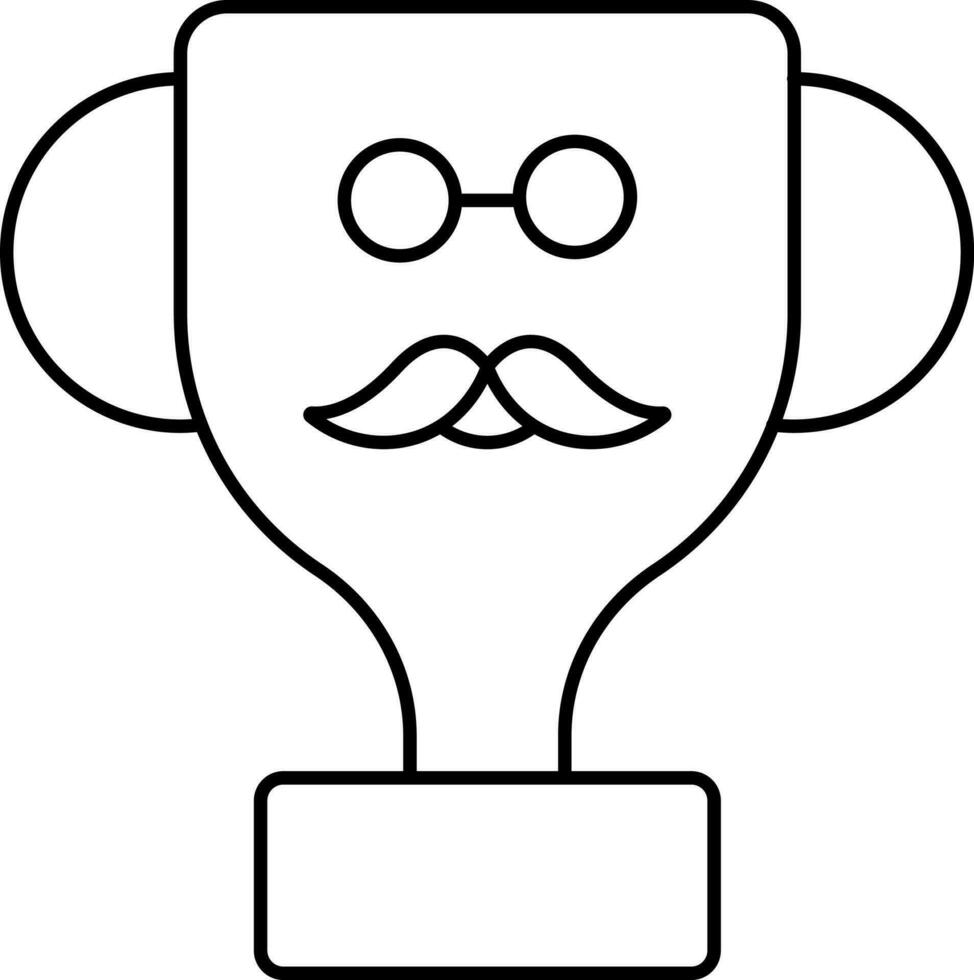 Best Dad Trophy Icon In Black Line Art. vector