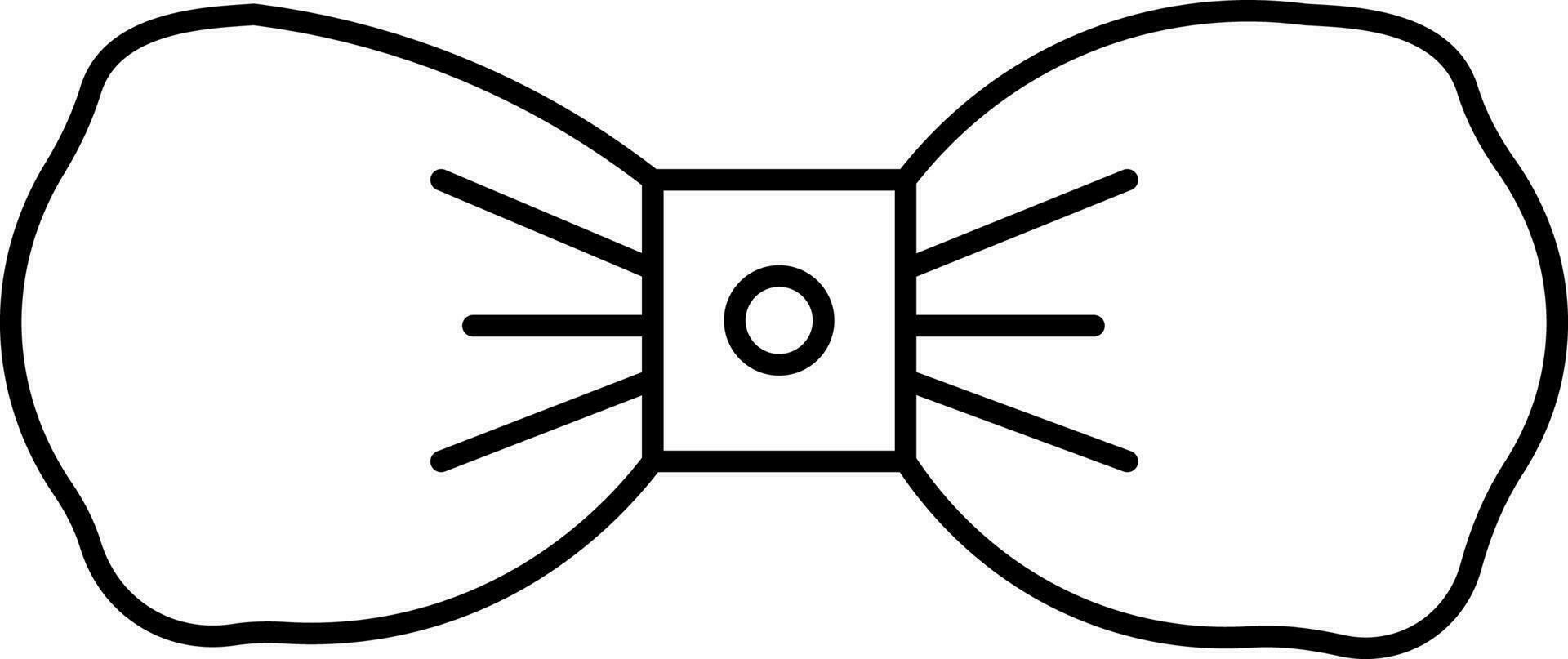 Bow Tie Icon In Black Line Art. vector