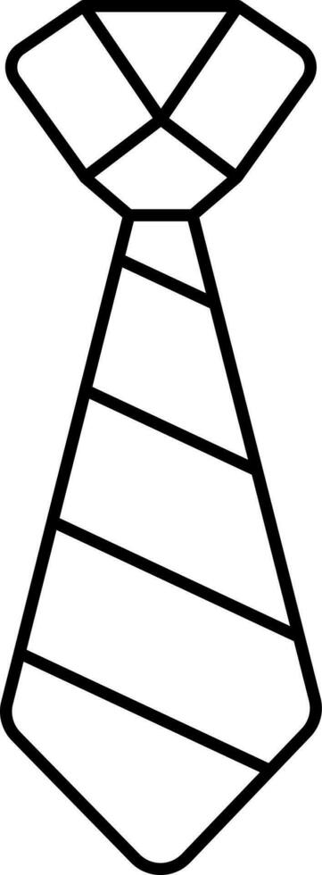 Tie Icon In Thin Line Art. vector