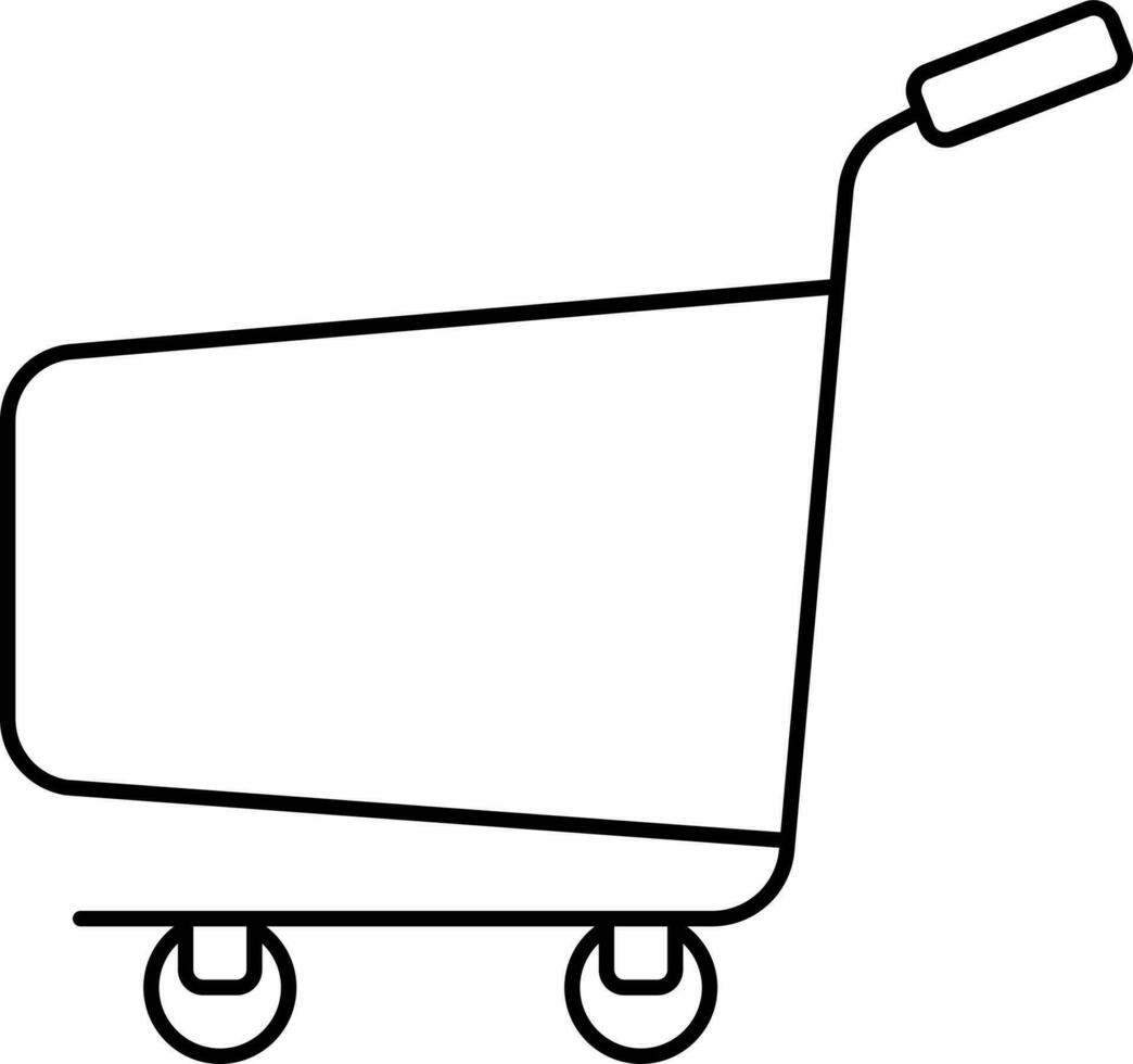 compras carro negro carrera icono o símbolo. vector