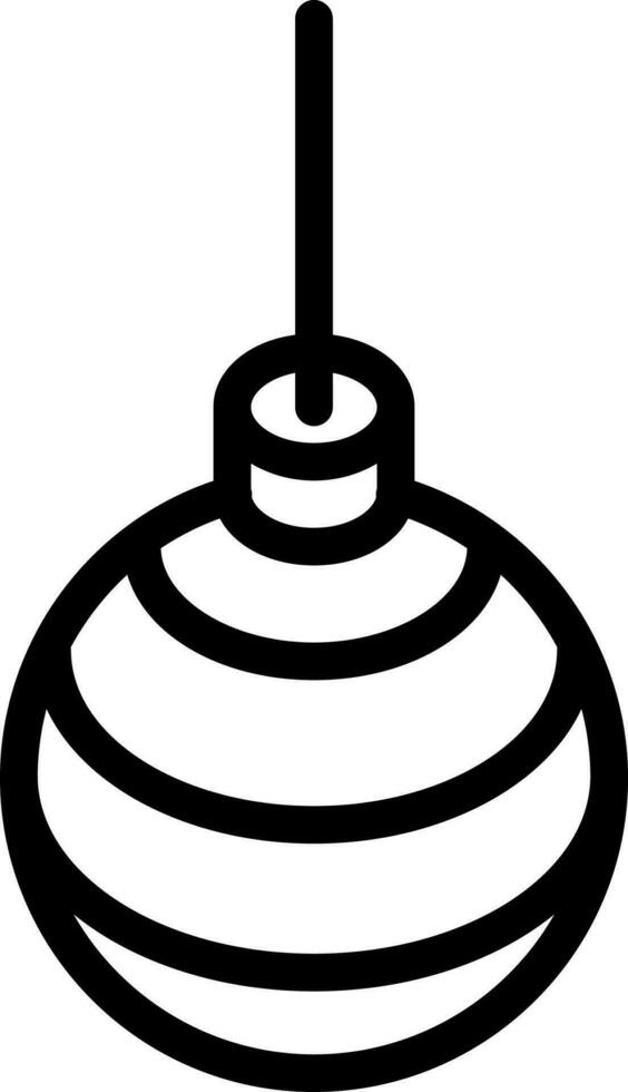 Illustration of Bauble Icon in Thin Line Art. vector