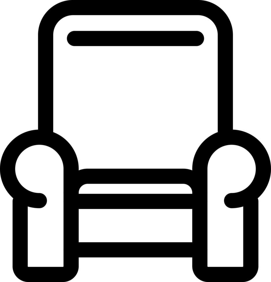 Isolated Sofa Icon in Thin Line Art. vector