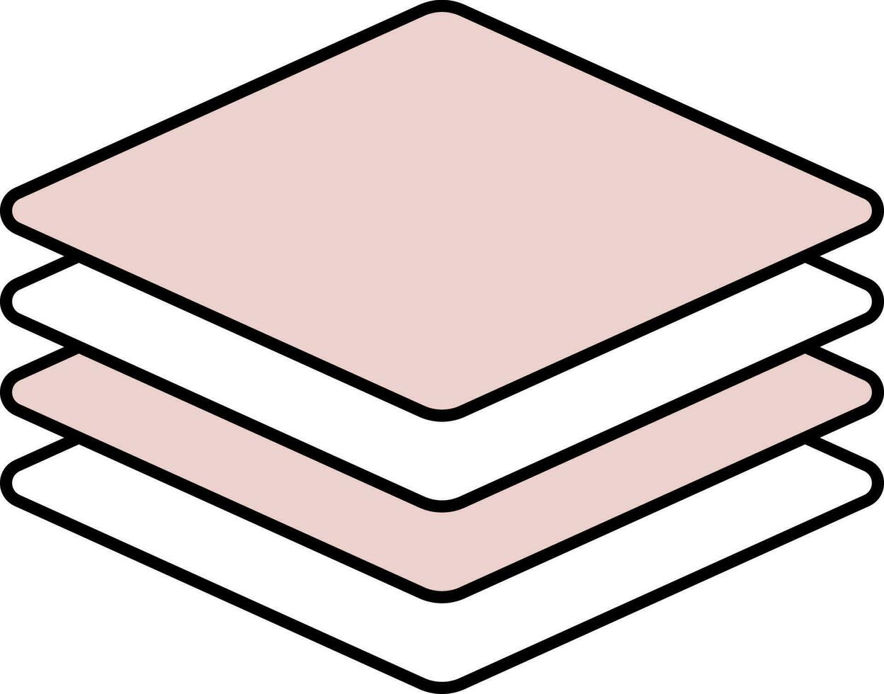 Pink And White Layers Icon Or Symbol. vector